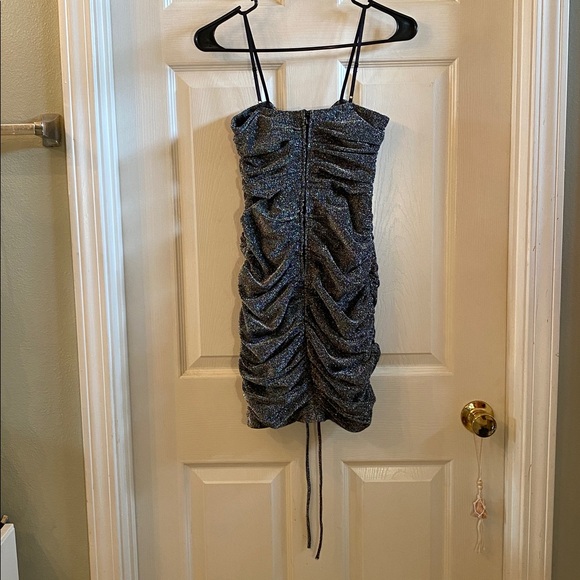 Crystal Doll Glittery Black Runched Dress 🔥 - Picture 7 of 15